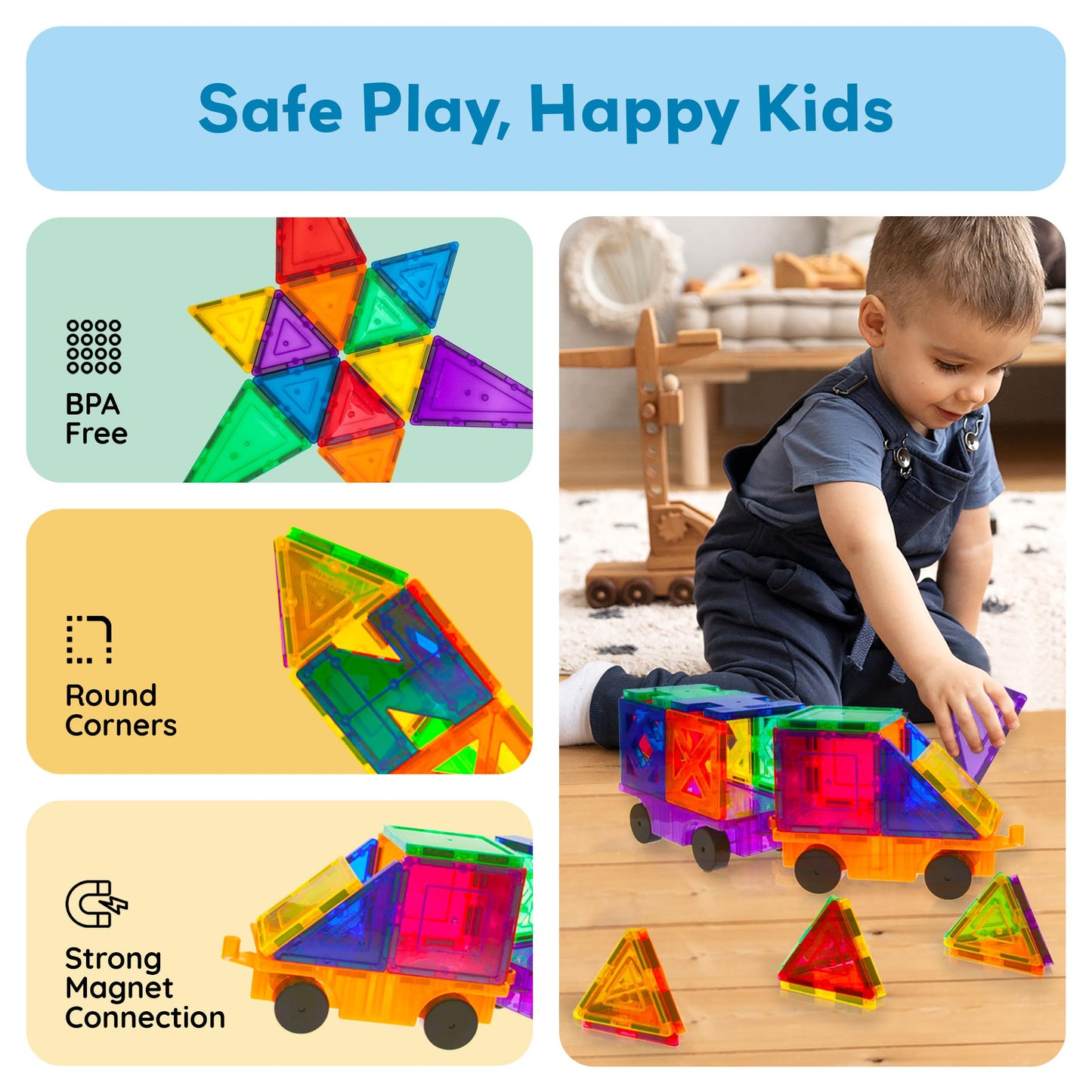PicassoTiles® PT82 Creativity Set Magnet Building Tiles Clear Color Magnetic 3D Building Block - Creativity Beyond Imagination! Educational, Inspirational, Conventional, Recreational
