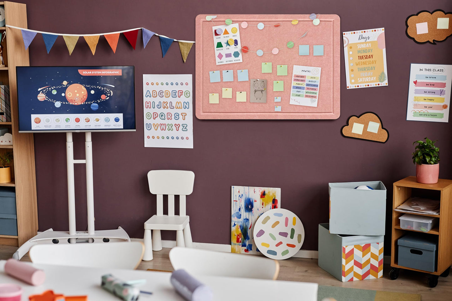 Large Bulletin Board - Foldable 24x36 Inches Cork Board Alternative, Self-Adhesive Felt Bulletin Board for Wall, Home Office Classroom Decor