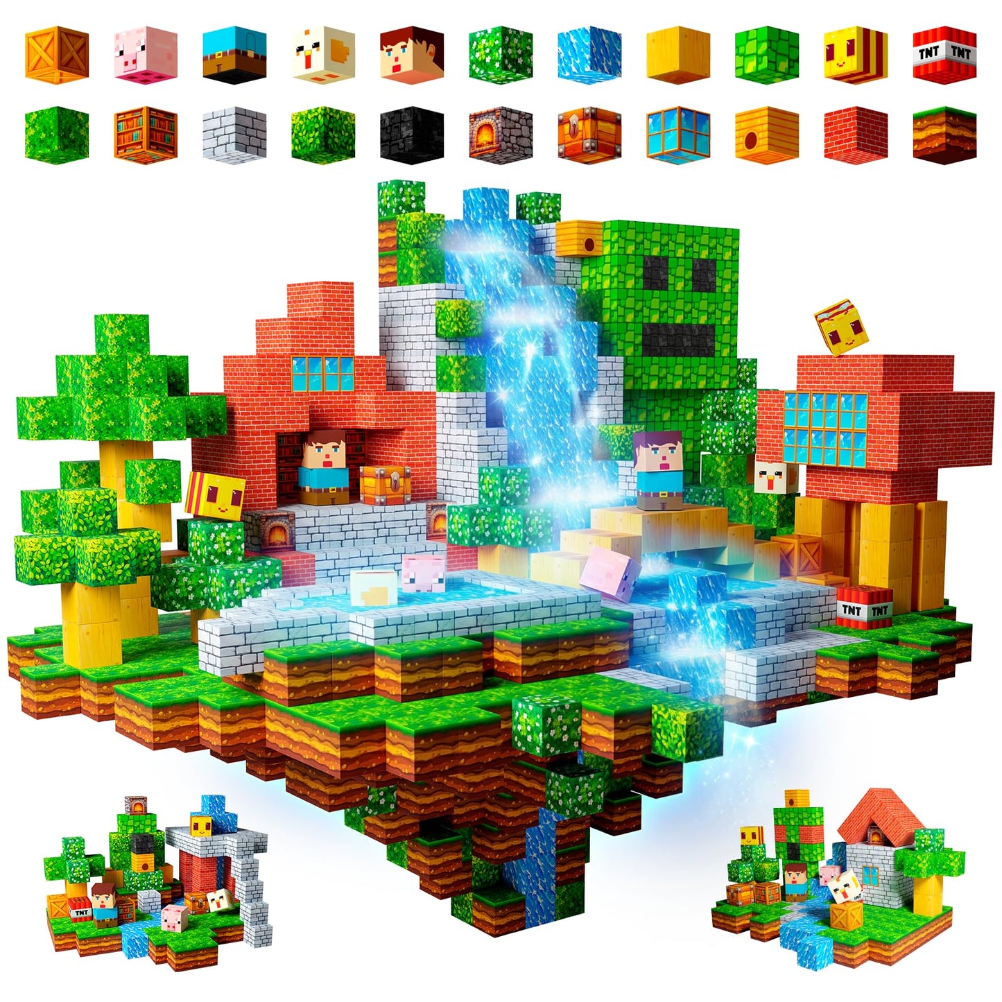 Lukoca Magnetic Building Blocks STEM Toy for Kids 3+ Toddler Educational Construction Gift for Boys & Girls (Green Forest -150pcs)