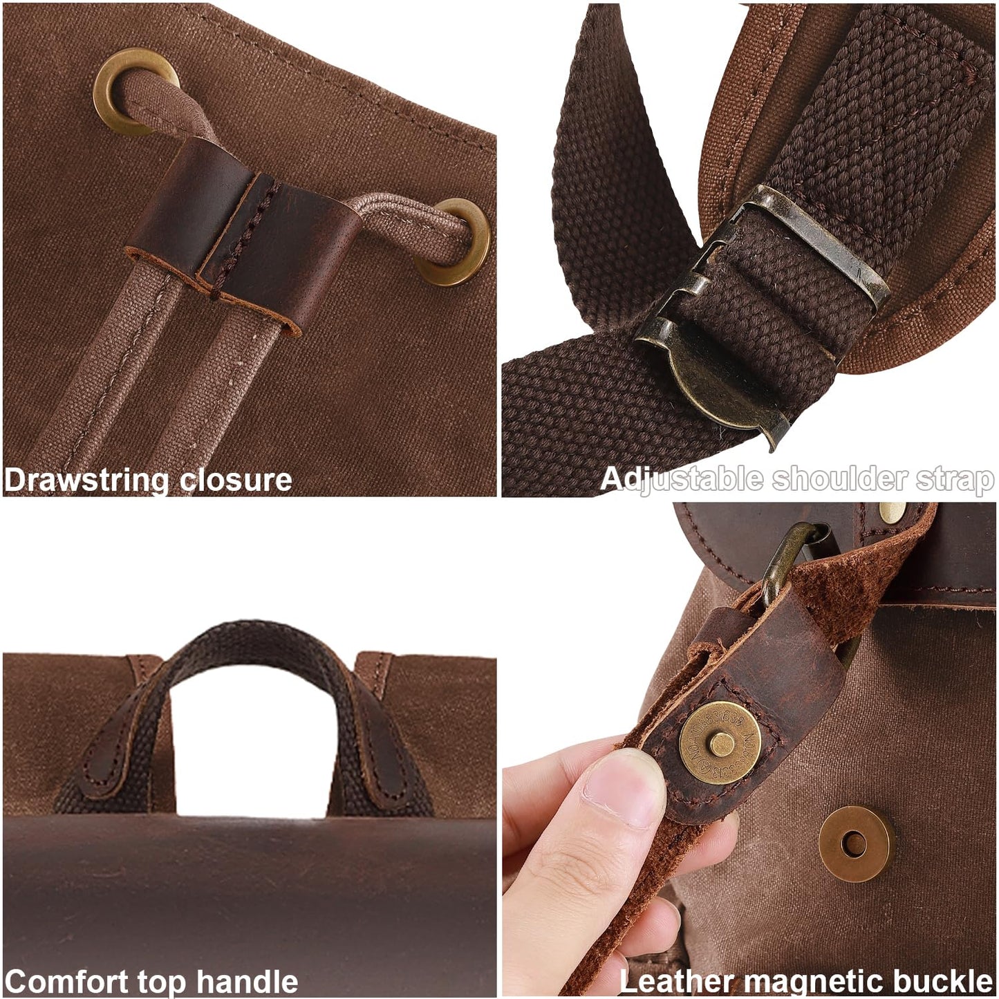 NEHOR Vintage Waxed Canvas Backpack Casual