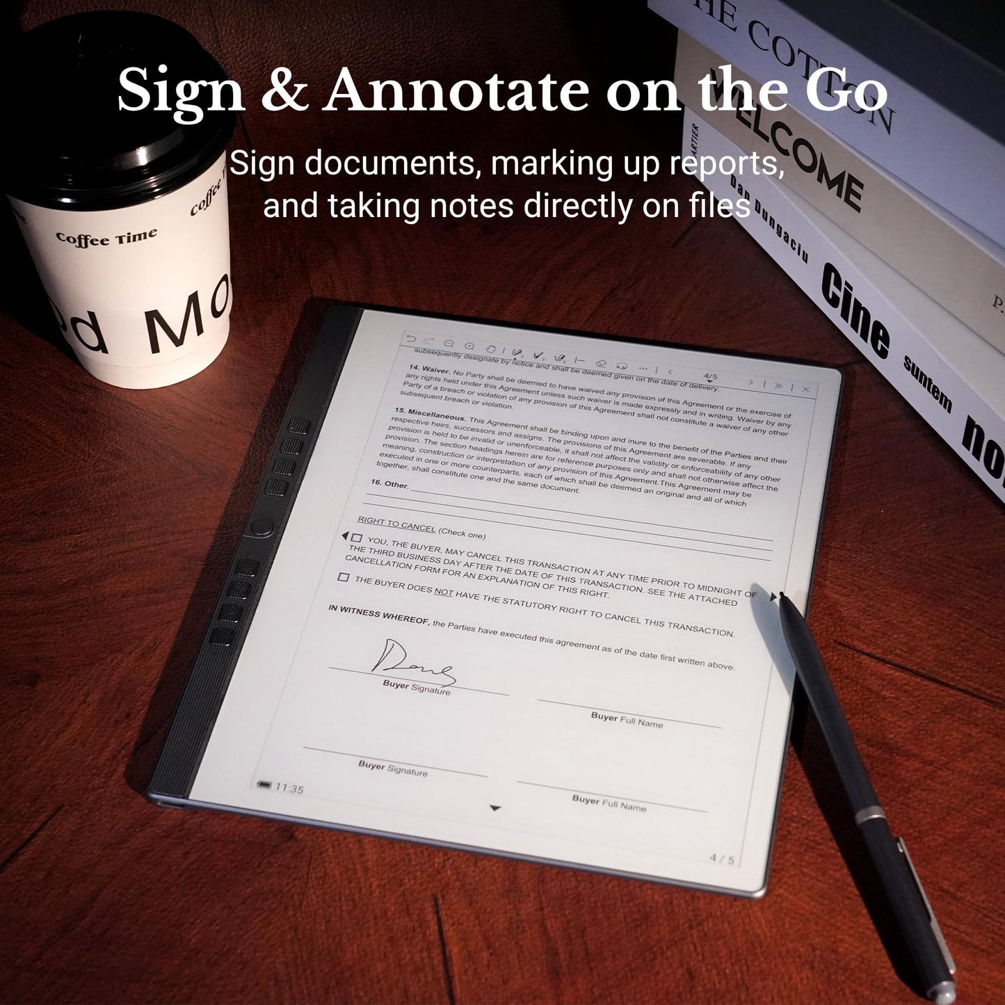 Penstar eNote 2 – The Whitest Paper Tablet | 10.3” 300 PPI Pen-Only Screen E-Ink Writing Tablet, Digital Notebook Includes Folio Cover & Two B5 Pens