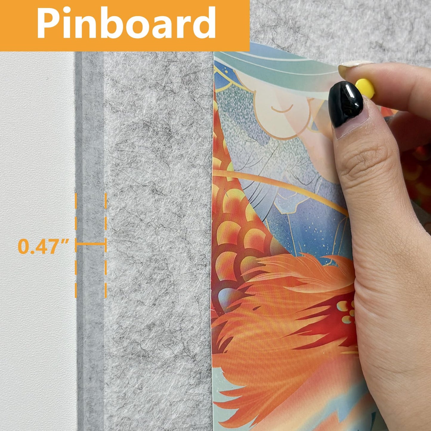 Thick Cork Board Tiles for Wall with Push Pins, Removable 36"x24"x0.47" Bulletin Board Sets, Magrowill 6 Packs Felt Panels Self-Adhesive Pin Board