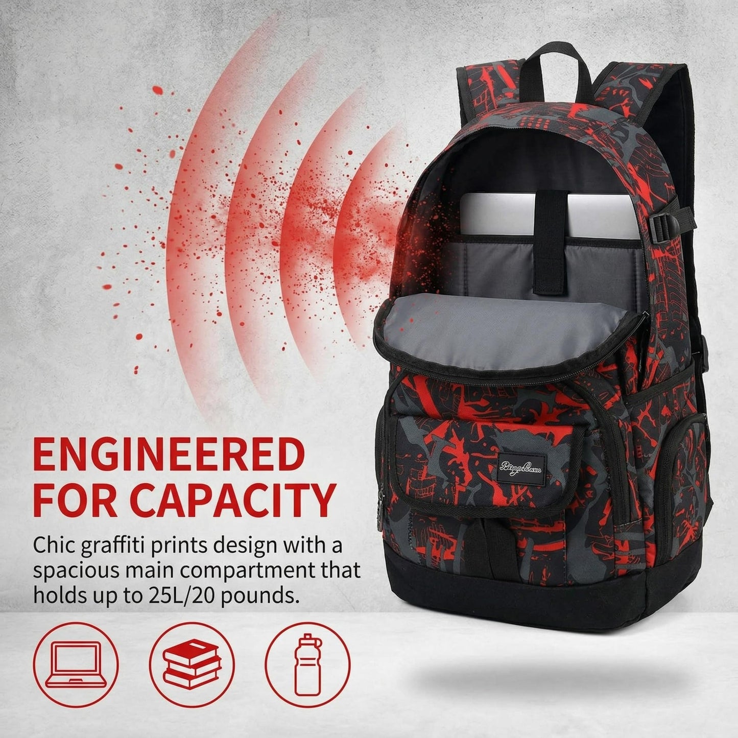 rickyh style School Backpack Travel Bag for Men & Women Lightweight College Back Pack with Laptop Compartmen