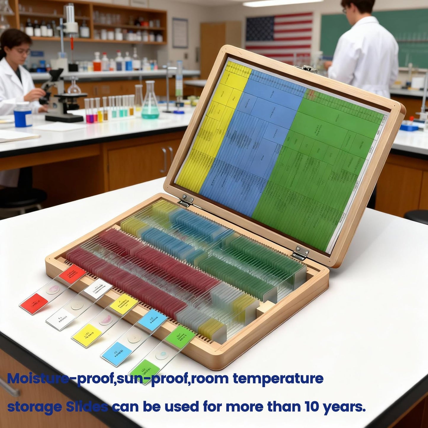 Microscope Slides with Specimens, 120 Lab-Grade Prepared Microscope Slides, Animal/Plant/Microbe/Tissue Samples, STEM Biology Kit for Homeschool, Classroom Labs & Science Education