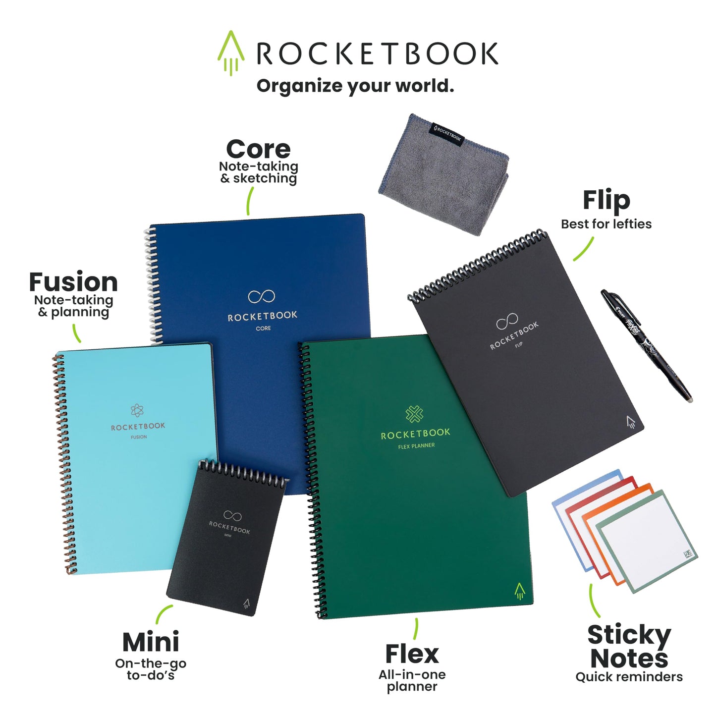 Rocketbook Fusion Hybrid Reusable Planner and Notebook in One, Additional Blank Pages, Goal and Project Tracker, Undated Planner, Executive Size 6x8.8, Grey (Pack of 1)