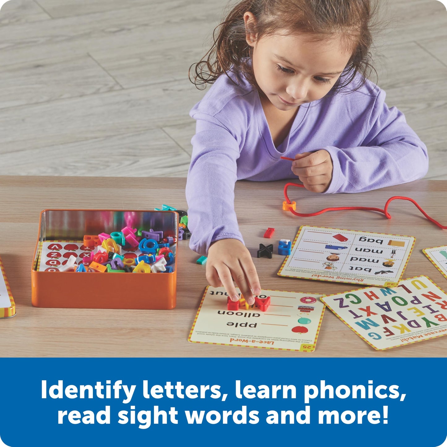 Learning Resources Skill Builders Letter Learning Kit - Alphabet Montessori Toys, Homeschool Supplies, Preschool Classroom Must Haves, Toddler Activities, Lacing Cards