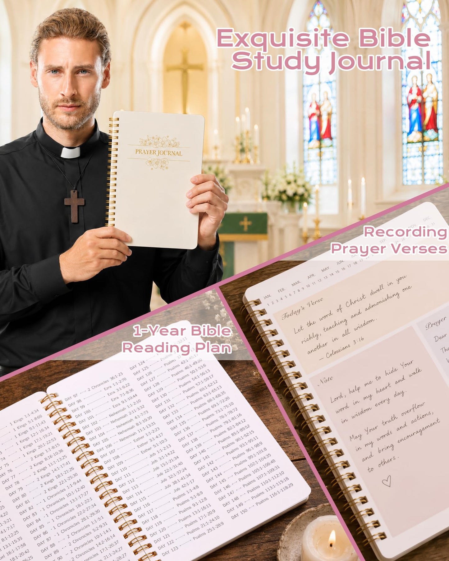 XKDOUS 60 Pcs Bible Study Supplies, Bible Study Kit for Women, Bible Journaling Supplies with Spiral Notebook Journal, Bible Tabs, Pen Case and More, Bible Highlighters and Pens No Bleed for Books