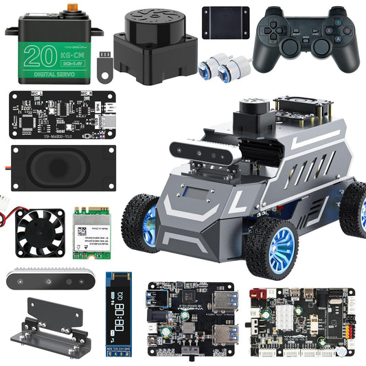 Yahboom ROS2 Robot Car Ackerman Steering Chassis,AI Visual Recognition Embodied Intelligence AI for Jetson Nano B01 4GB,User Manual Included (Superior Ver Without Nano)