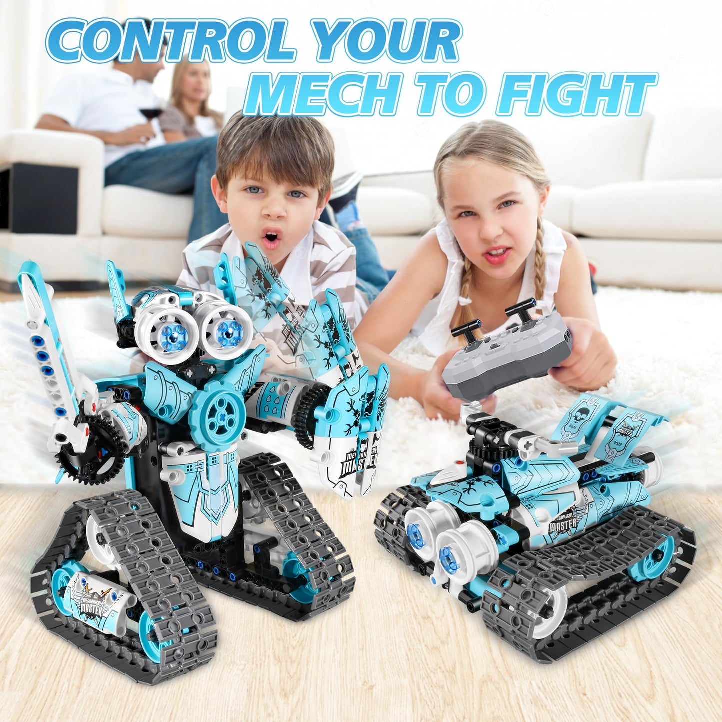 MOJINO STEM Robot Building Kit for Boys 6-12, APP & Remote Control RC Toy for Kids Science LearningDIY Educational Gift Set for Age 6 7 8 9 10 11 12+ Boys & Girls