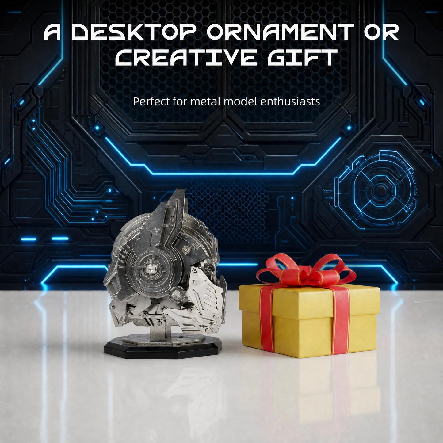Kolotesame 3D Metal Puzzle Robot Model for Adults, DIY Mechanical Puzzle Challenging Building Kit with Tool, Cool Desk Decor for Man or 3D Building Enthusiasts Gift