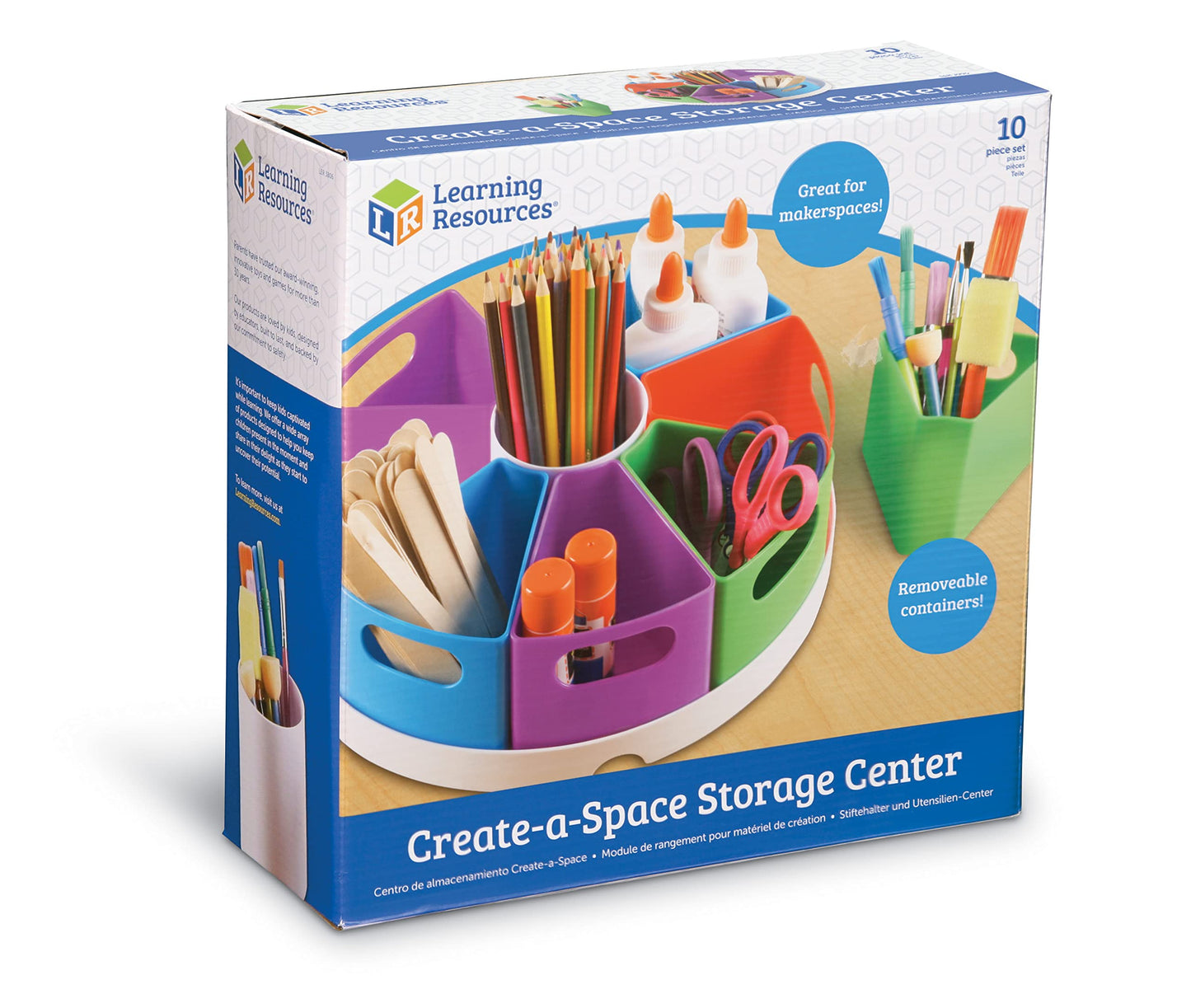 Learning Resources Create a Space Storage Center - Toy Desk Organizer, Classroom Workspace Must Haves, Homeschool Organization, Arts & Crafts , Caddy, Office & Teacher Supplies