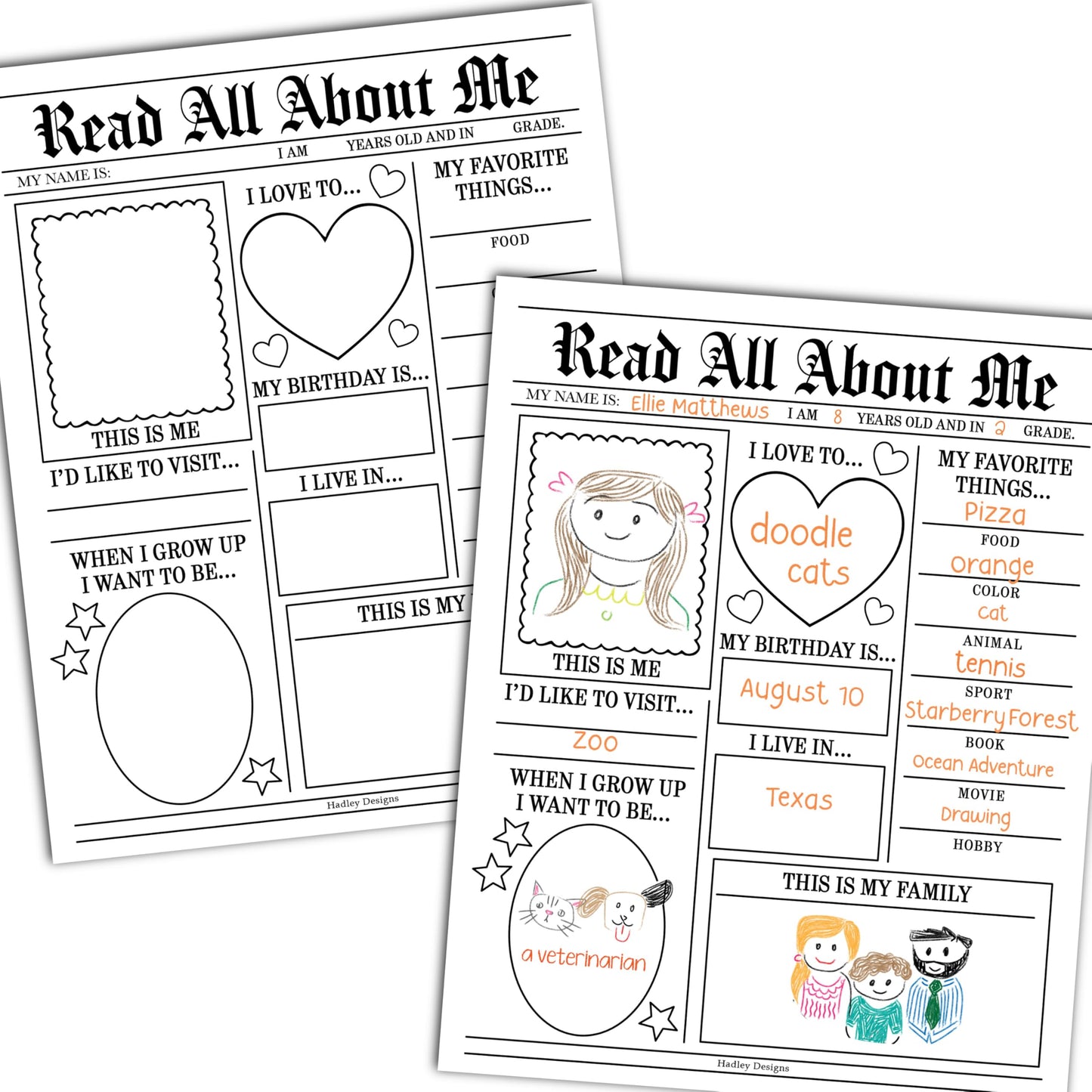 All About Me Posters for Classroom Must Haves - 20 Star Student Poster, 100 Days of School Items, Star of The Week Poster Elementary Classroom Decor, End of School Year Teacher Supplies