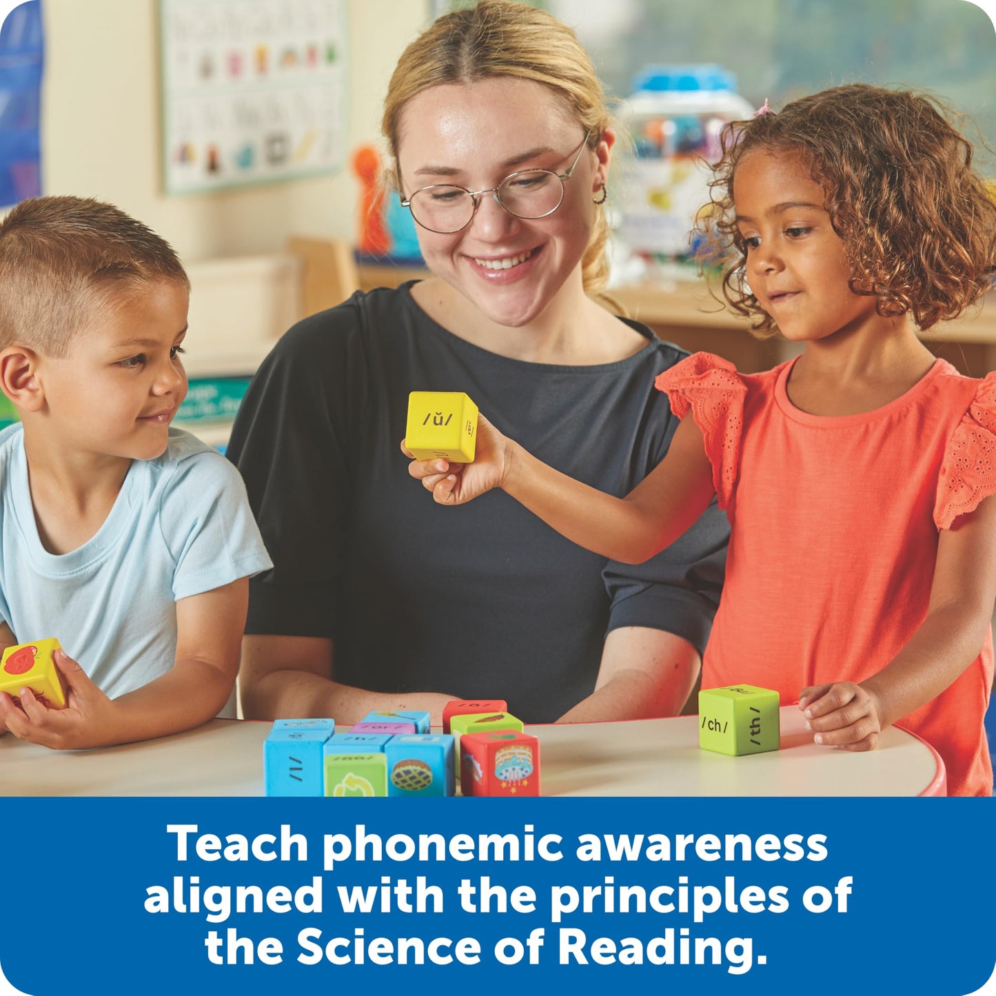 Learning Resources Say-a-Sound(TM) Speech Cubes, Preschool Learning Activities, ABC Flash Cards, Speech Therapy Toys, Gifts For Kids, Ages 3+, 16 Pieces