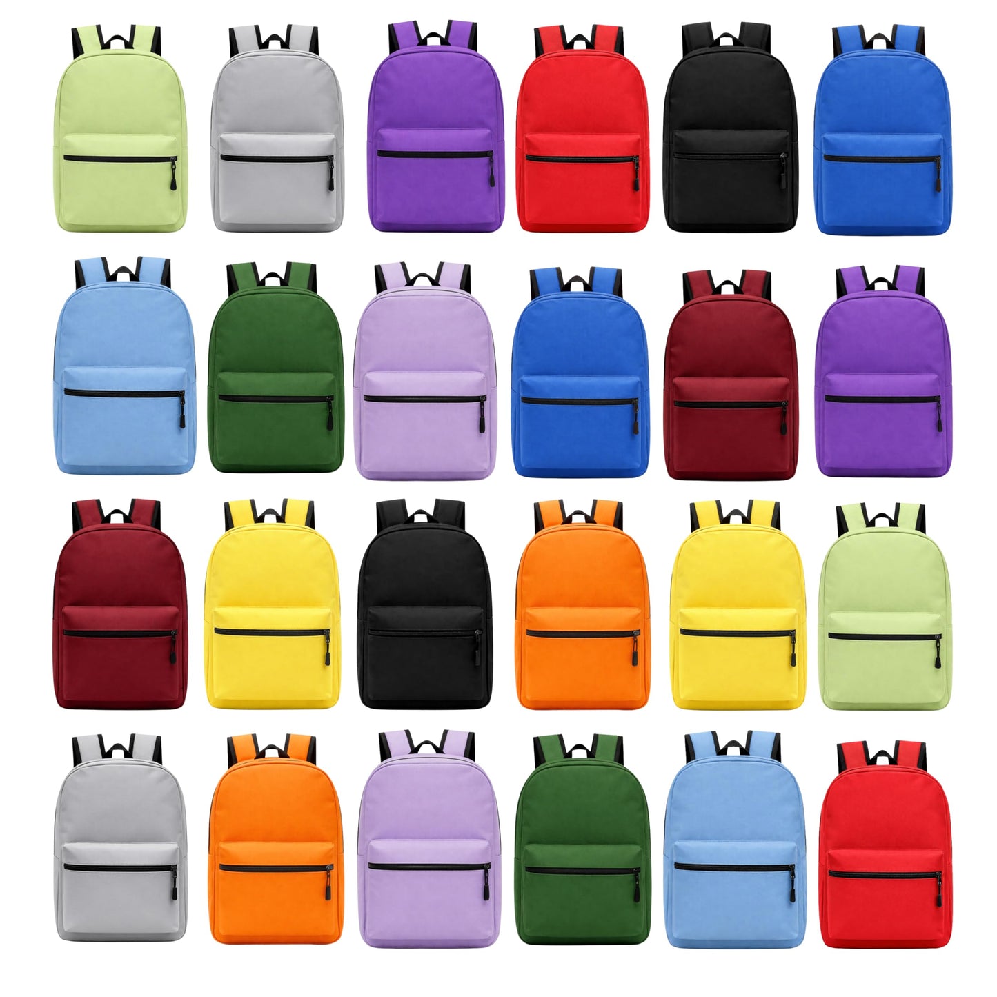 Winterlace 24 Pack Backpack, Bulk 17 inch Lightweight Outdoor Travel Gym Corporate Events Bag (Assorted)