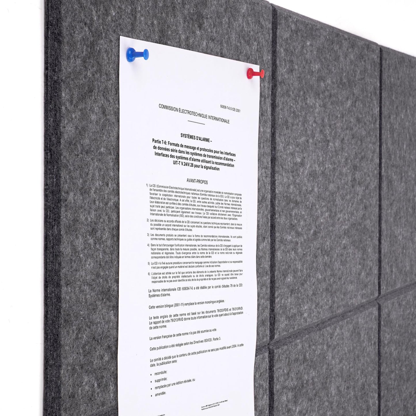 Large Cork Board Alternative 36" X 24" Bulletin Board - 6 Pack Removable Felt Wall Tiles, Cork Wall Tiles Bulletin Board Home Office Essentials - Dark Gray
