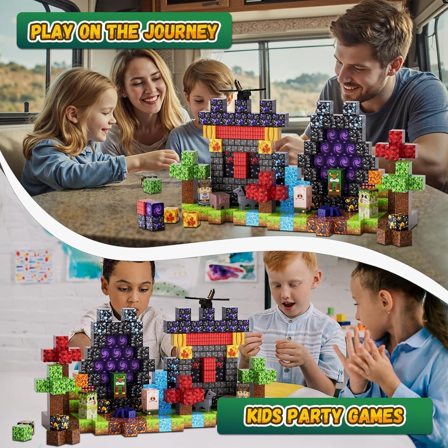 Fitrobust 200PCS Magnetic Blocks, Magnetic Building Blocks, 0.78in Magnetic Building Cubes, STEM Game Stacking Toys for Kids, Birthday Gifts for Boys and Girls Age 3+ Years Old
