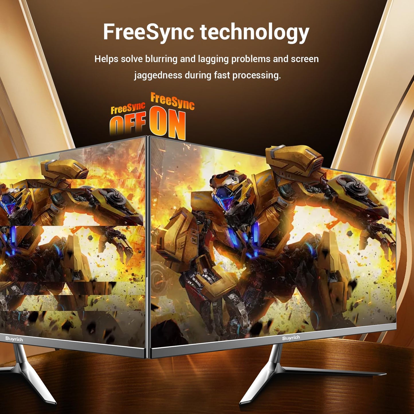 BUYRICH 24.5 Inch Gaming Monitor, 200Hz Refresh Rate, FHD 1920x1080, Fast Response Time, Built-in Speakers, Metal Stand, VESA Compatible, for PC Gamers and Home Setup