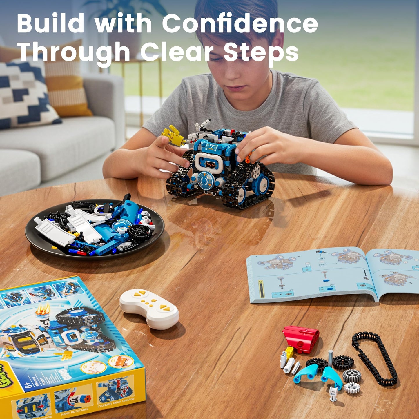 Glikid 5 in 1 STEM Robotics Kit for Kids 8-12, APP & Remote Control Robot Building Kit, Science Project Kit & STEM Toys for Ages 8-13, Gifts for 8 Year Old Boys Girls