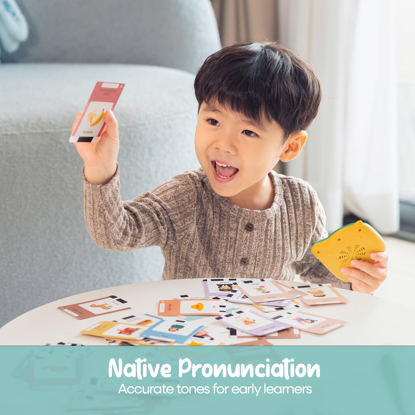 Monkey & Bananas | Cantonese–English Talking Flash Cards | Traditional Chinese & Jyutping | Bilingual Toy for Toddlers & Beginner Learners | 224 Words, 18 Themes | Screen-Free | Ages 2–6