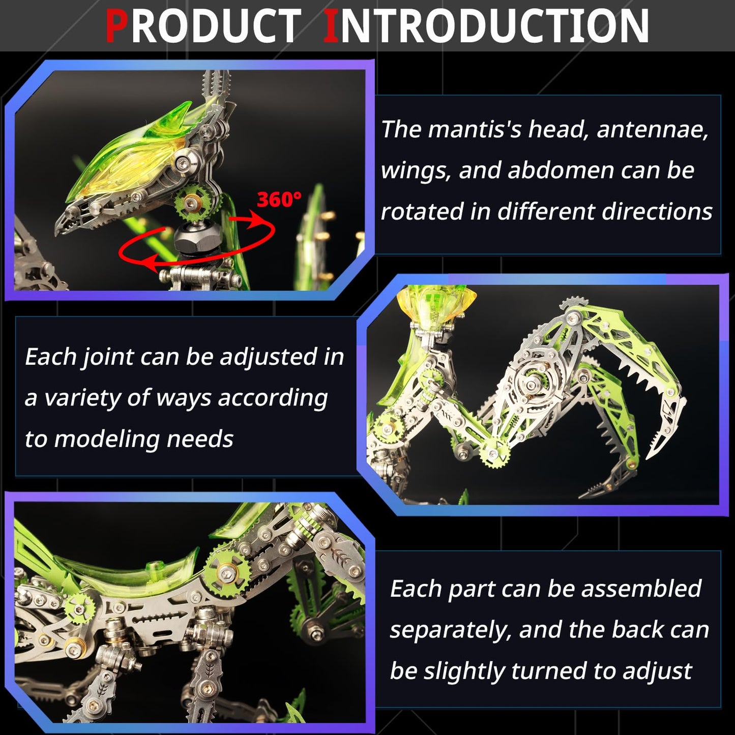 YUEZUDPO 3D Metal Puzzles for Adults, 3D Metal Model Kits to Build Difficult DIY 1000 Pieces Mechanical Building Kit for Men Women Birthday Christmas