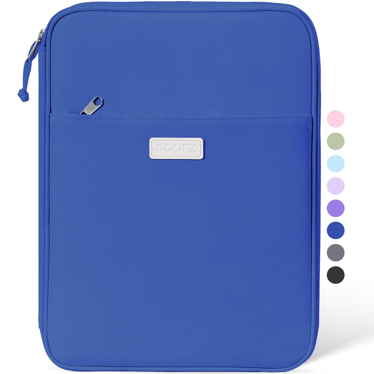 Sooez Zipper Binder Bag, 1 Inch Binders 3 Ring O-Ring, 5-Tab Dividers Expanding File Folder, 500-Sheet Capacity Three Ring Binder, Dark Blue