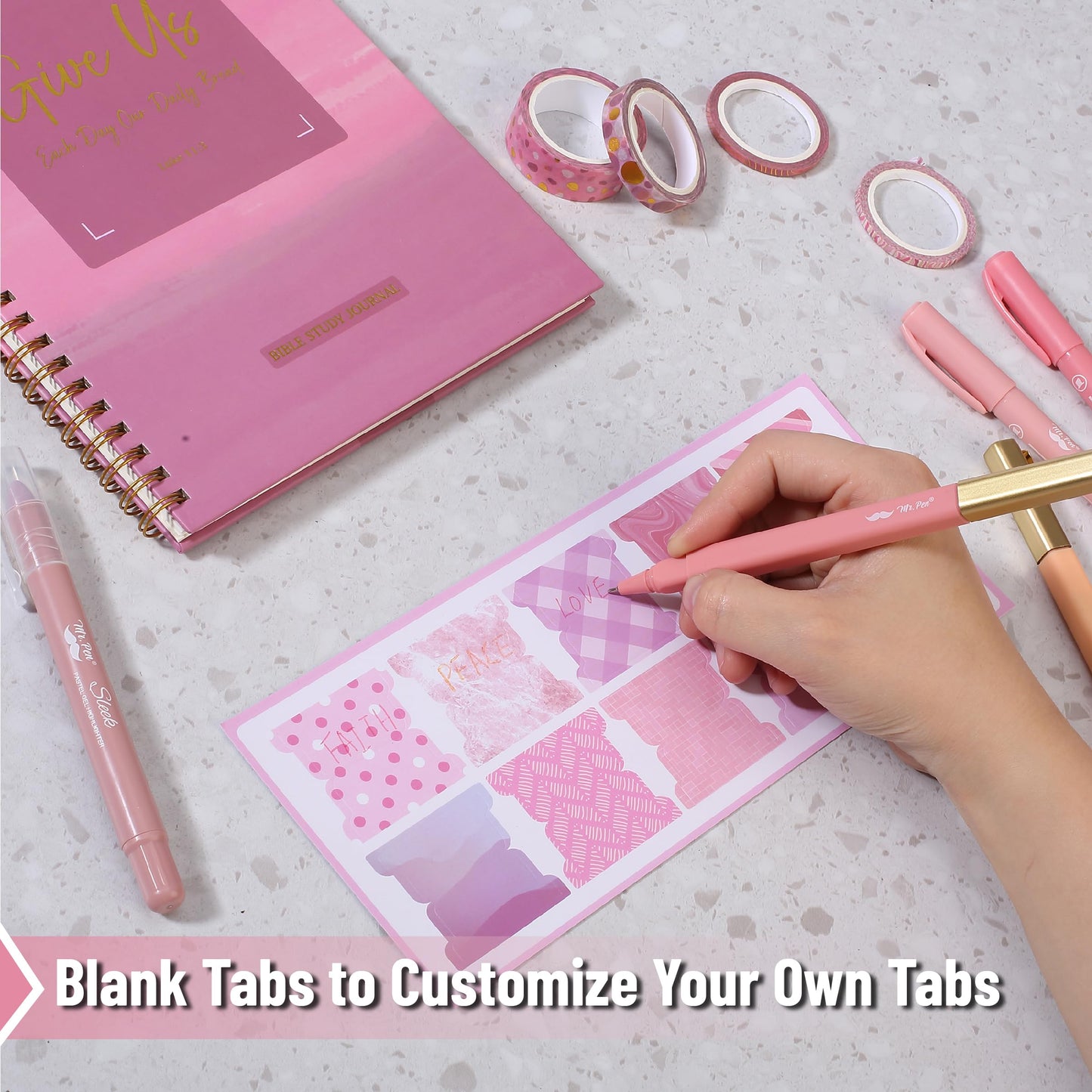 Mr. Pen- Bible Journaling Kit for Women, Bible Highlighters and Pens No Bleed, Notes, Tabs, Washi Tape & Journal for Devotions, Prayer & Christian Gifts
