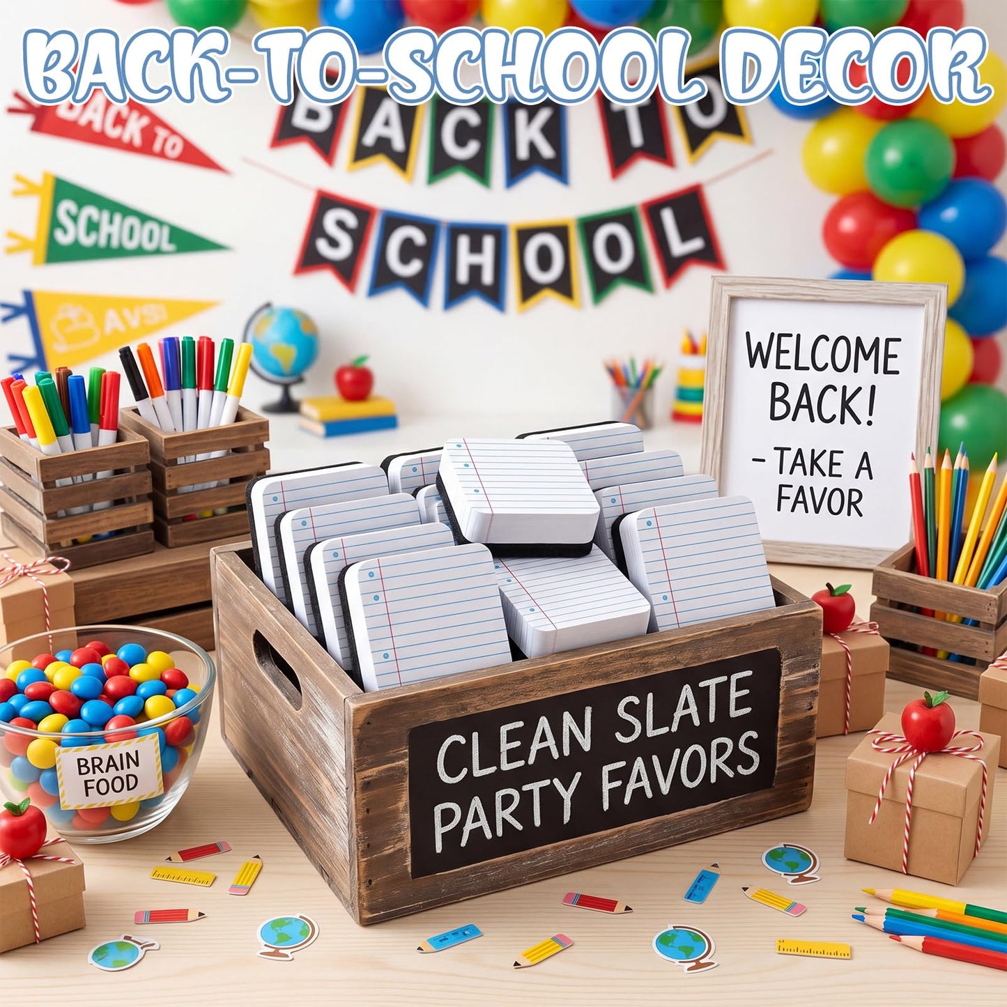 YooNotee 48 Pack Lined Exercise Book Magnetic Dry Erase Erasers 2x2 Inch, Mini Whiteboard Dry Erasers Back to School Supplies Chalkboard Cleaning Pads for Classroom Office Kindergarten Decor