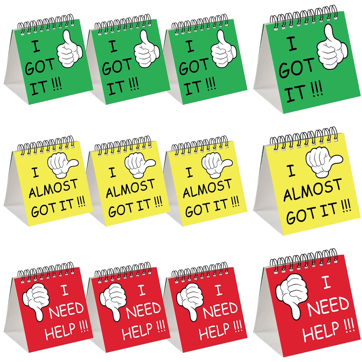 Harloon 48 Pcs I Need Help Mini Flip Chart Signs Self Assessment Cards Behavior Management Classroom Tools for Kids Teachers Classroom School Behavior Educational and Learning Activities Supplies
