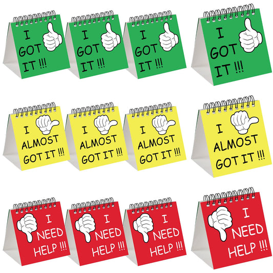 Harloon 24 Pcs I Need Help Mini Flip Chart Signs Self Assessment Cards Behavior Management Classroom Tools for Kids Teachers Classroom School Behavior Educational and Learning Activities Supplies