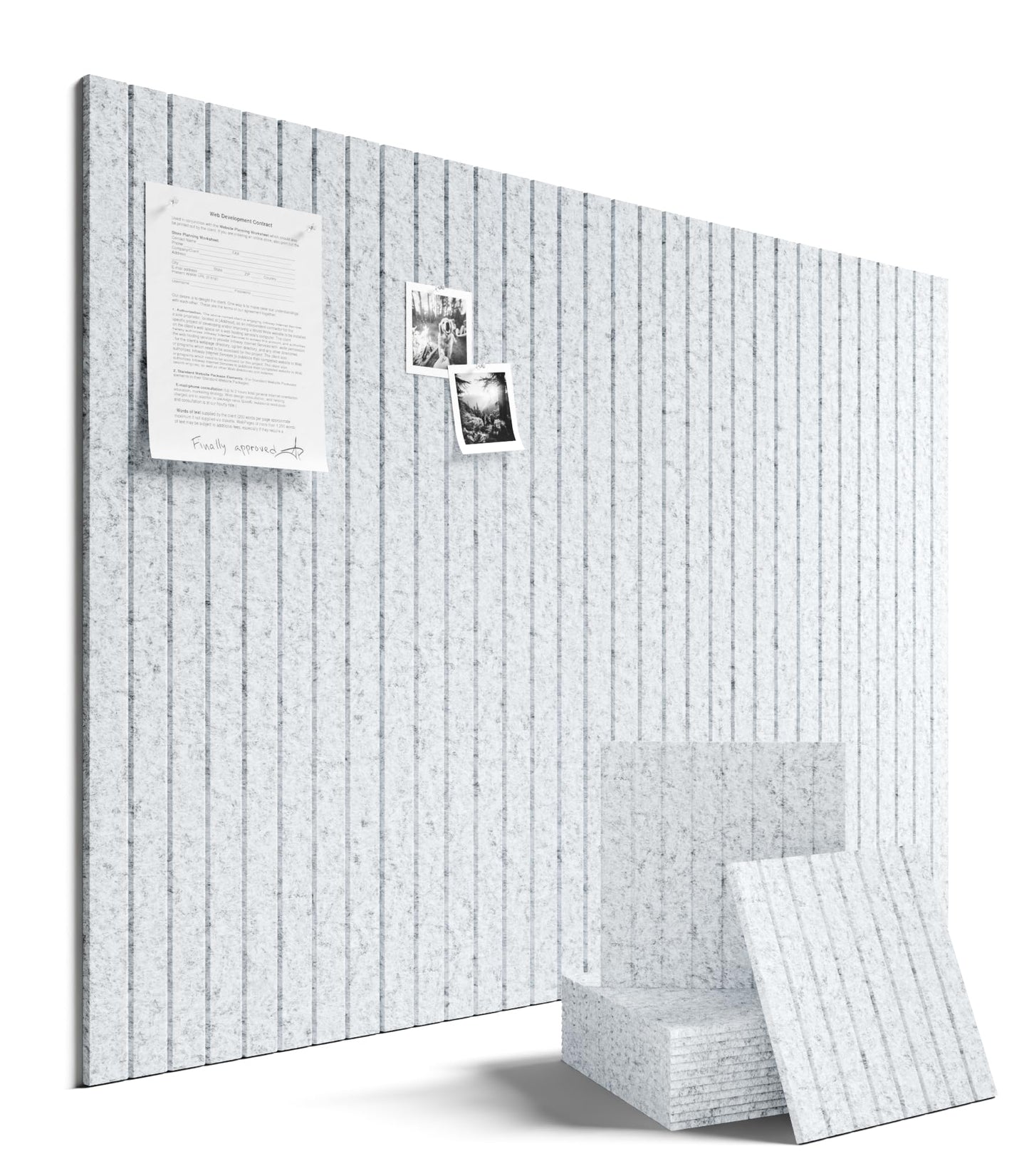 Fluxynara Large Felt Bulletin Board 48" x 36" Cork Board Alternative-12 Pack with 70 Safe Removable Adhesive Tabs, Cork Boards for Walls Cork Board for Home Office Classroom Pin Board-Light Gray