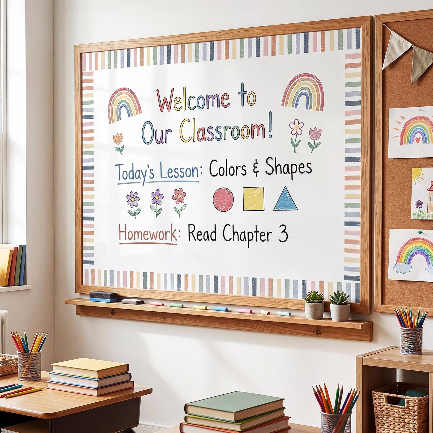 Tenceur Magnetic Borders for Whiteboard Decoration, Neutral Polka Dot Stripes Magnetic Bulletin Board Border Set for Summer Classroom Office Chalkboard Poster Board Decor, 48 ft x 2.76 Inch