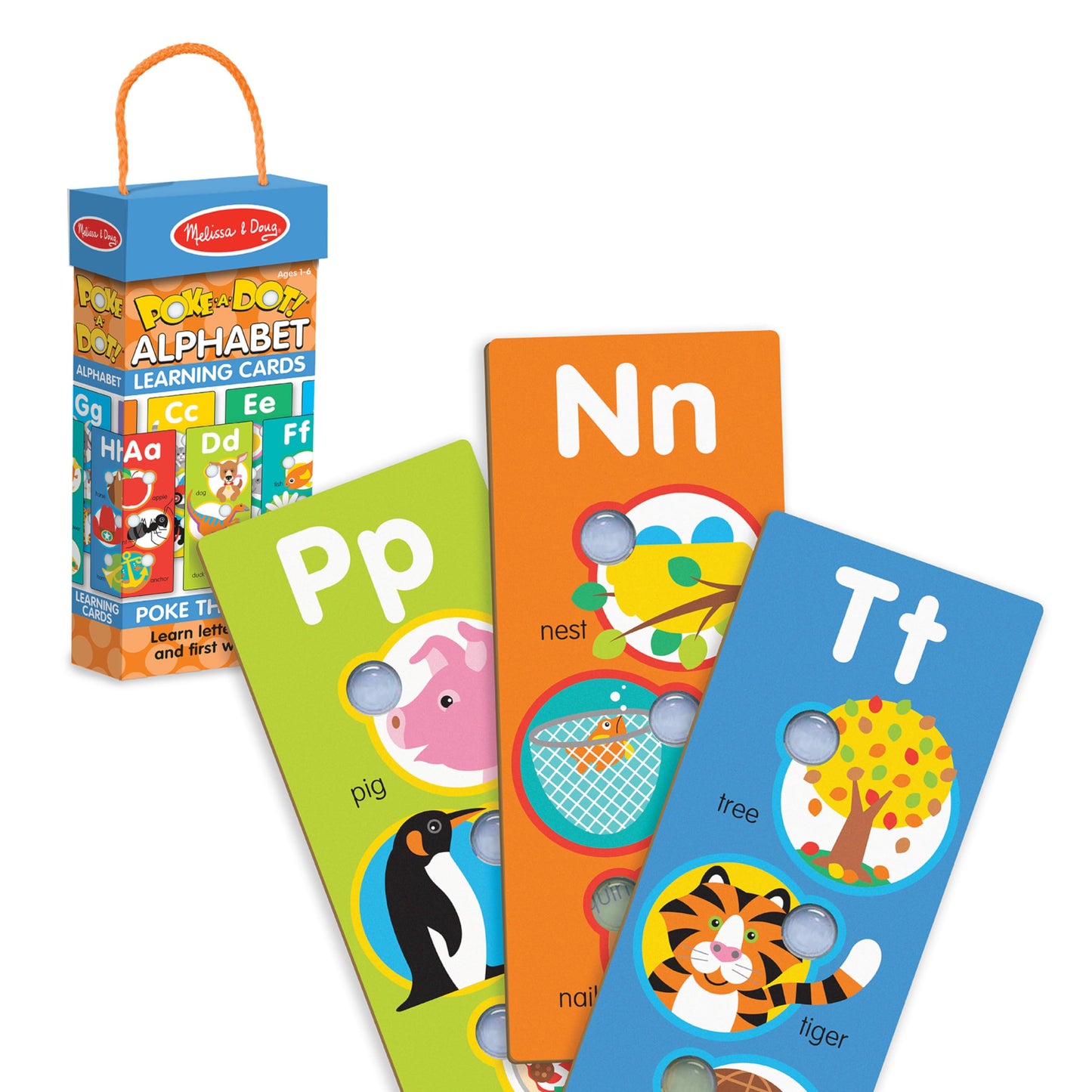 Melissa & Doug Poke-a-Dot! Alphabet Jumbo Learning Cards, 13 Double Sided Interactive ABC Flash Cards, Educational Activities for Toddlers and Preschoolers, Ages 1+