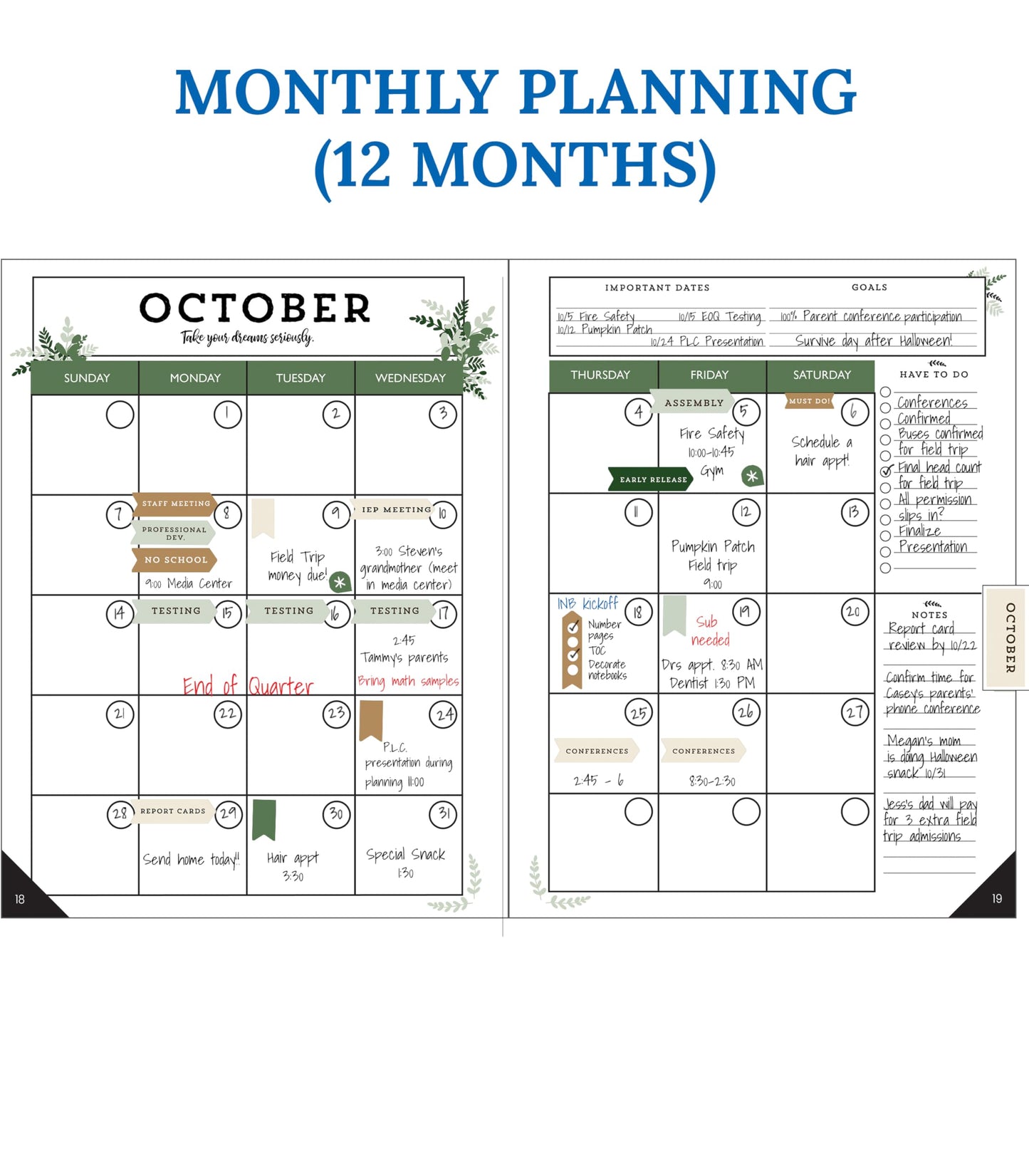 Carson Dellosa Education Modern Farmhouse Teacher Planner 2026-2027,Undated 8" x 11" Lesson Plan Book With Stickers, Class Schedule & Weekly Calendar School Supplies, Homeschool & Classroom Must Haves