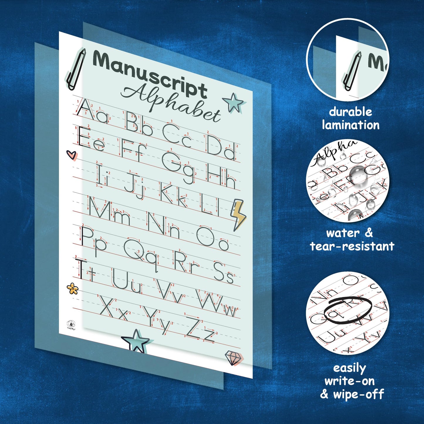 26 Set of 50 Boho Educational Posters for Kids – Alphabet Chart, Multiplication Division Chart, USA World Map, Periodic Table, Sight Words, Homeschool Posters, Boho Classroom Decor - Laminated 17x11