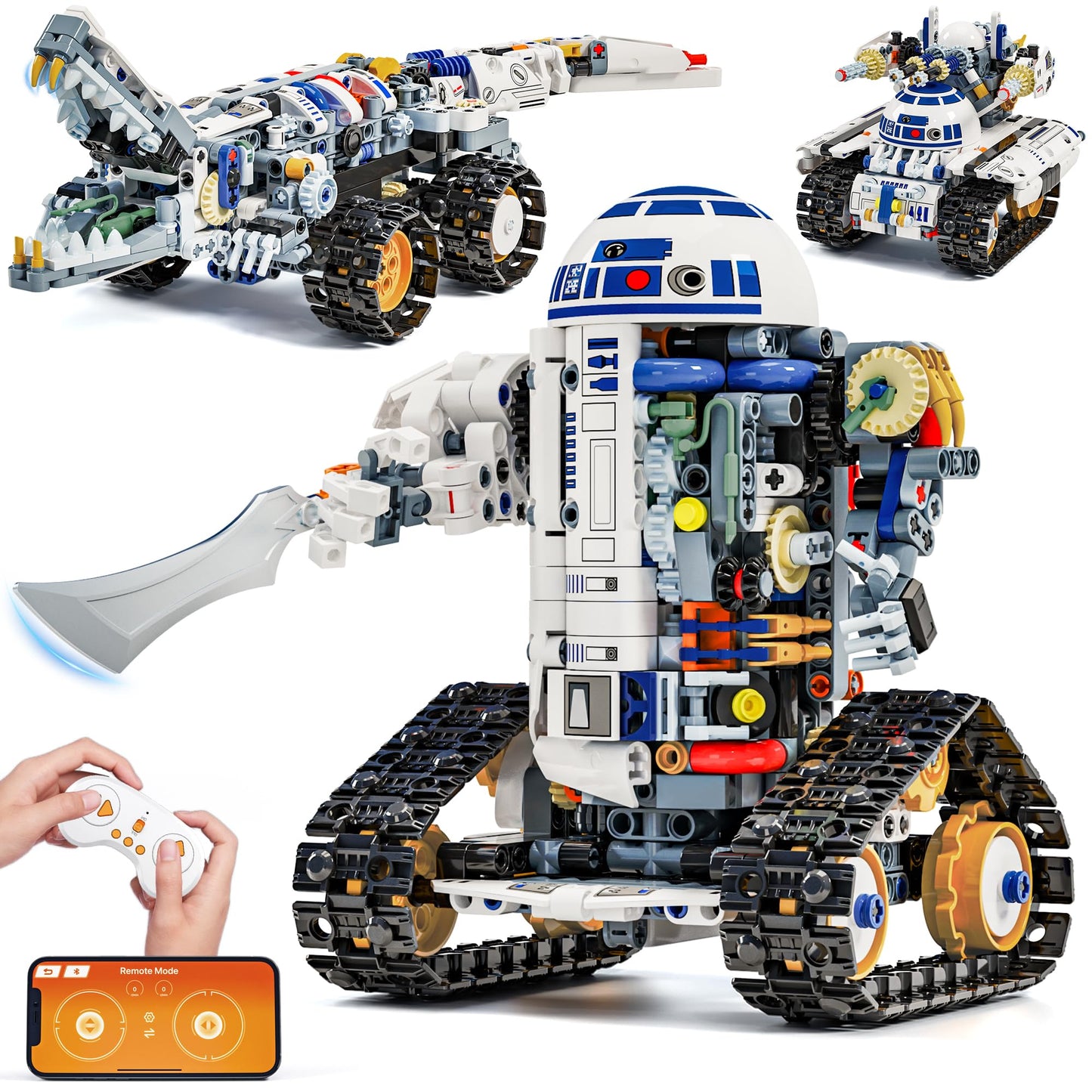 Glikid STEM RC Robot Building Kit - 3 in 1 APP & Remote Control Robotics for Kids Ages 8-12, DIY Educational Toy Programming & Science Project Kit, Birthday Gifts for Boys Girls