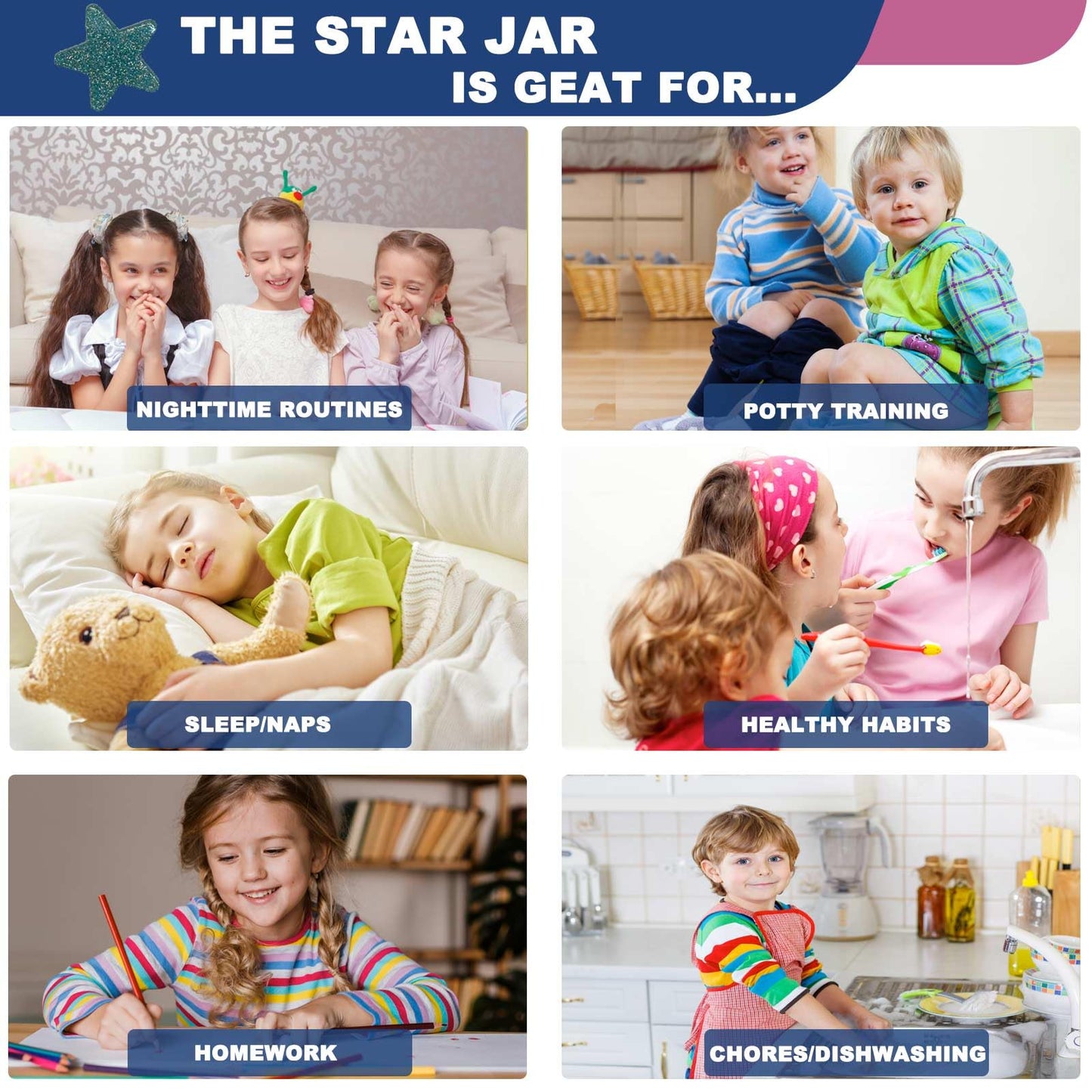 Orbixa Magnetic Star Reward Jar for Kids & Students – Glitter Magnetic Reward System for Classroom & Home, Personalized Behavior Chart with Sparkling Stars, Alphabet Stickers & Velvet Bag (Glitter)