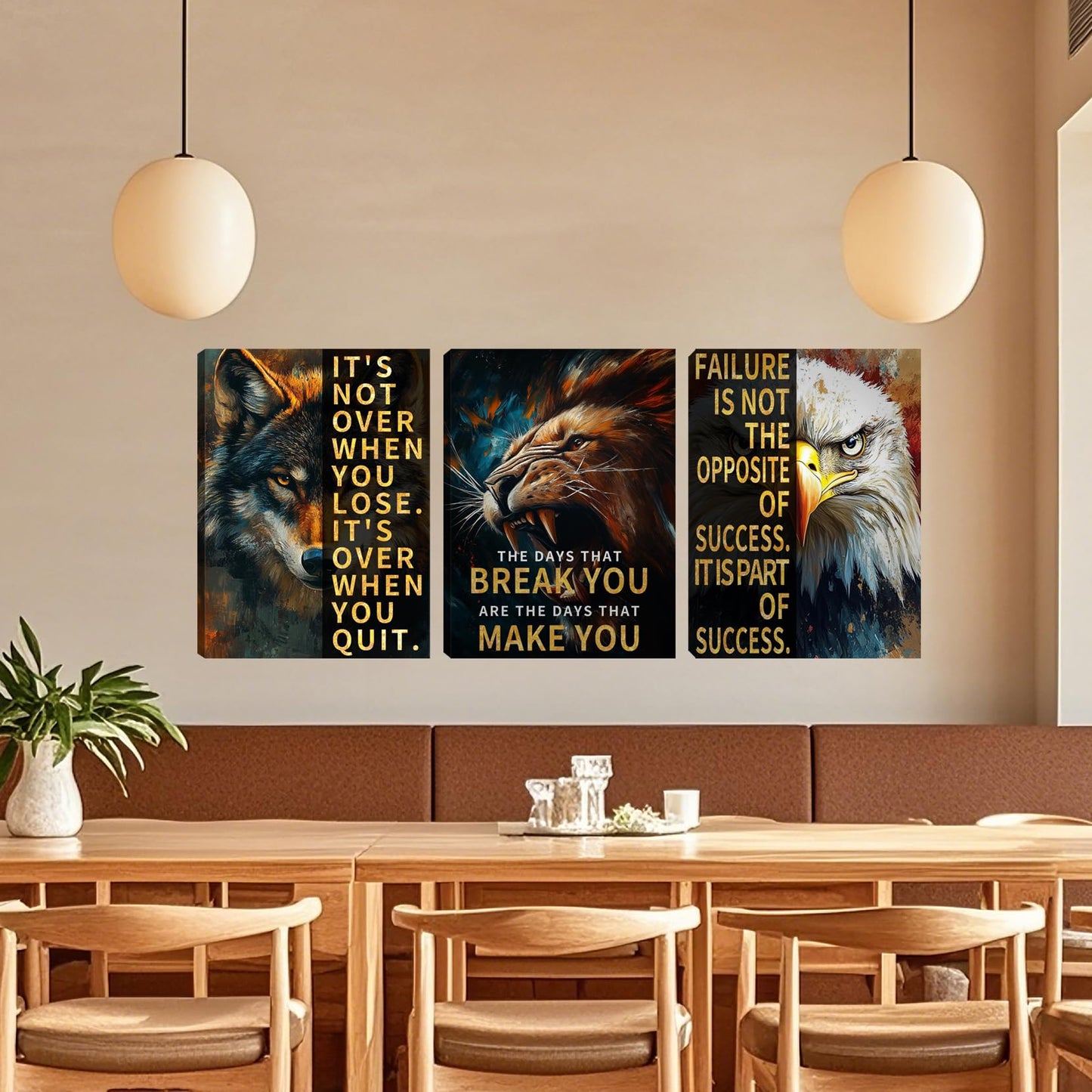 3 Panel Print Canvas Wall Art Motivational Office Wall Decor Painting Inspirational Posters Modern Inspiring Artwork for Home Living Room Bedroom Wall Decor Office Wall Art Ready to Hang - 36"Wx 16"H