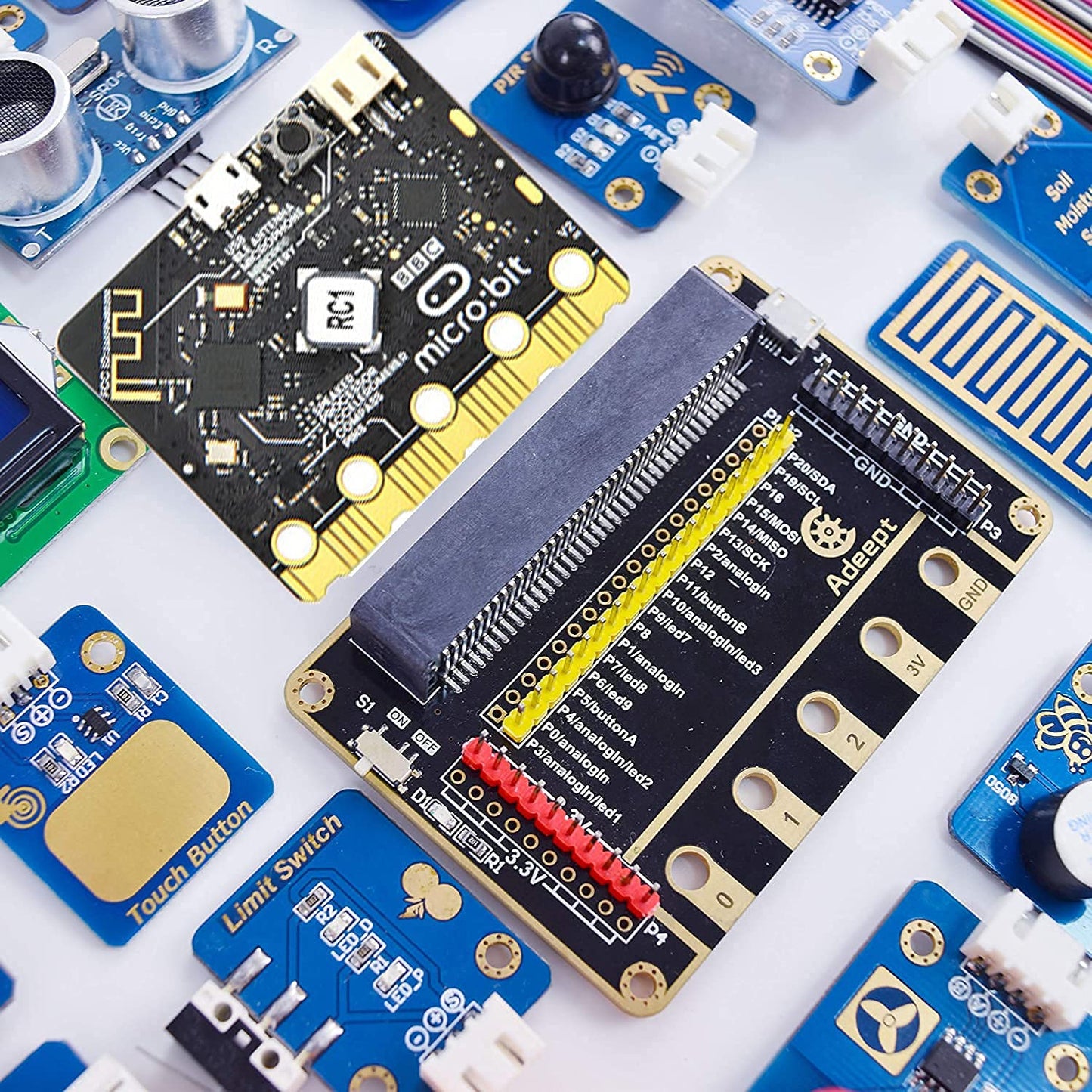 Adeept Sensor Starter Kit for BBC Micro:bit (V2 Included) | Programmable Starter Kit for Micro:bit with 35 Projects PDF Tutorial Book