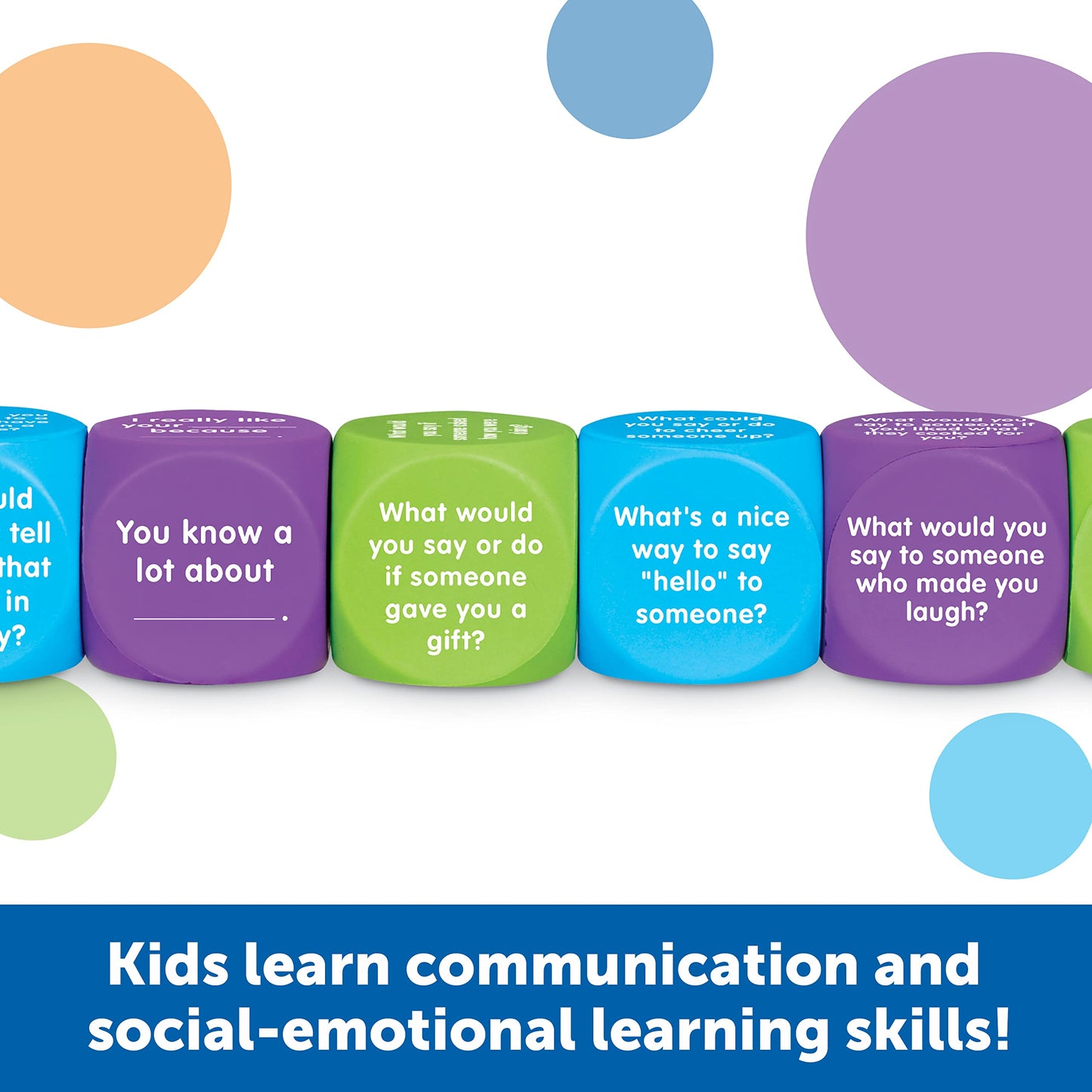 Learning Resources Be Kind Cubes, 6 pieces, Ages 5+ Social Emotional Learning Toys, Speech Therapists Materials, Emotional Intelligence Toys