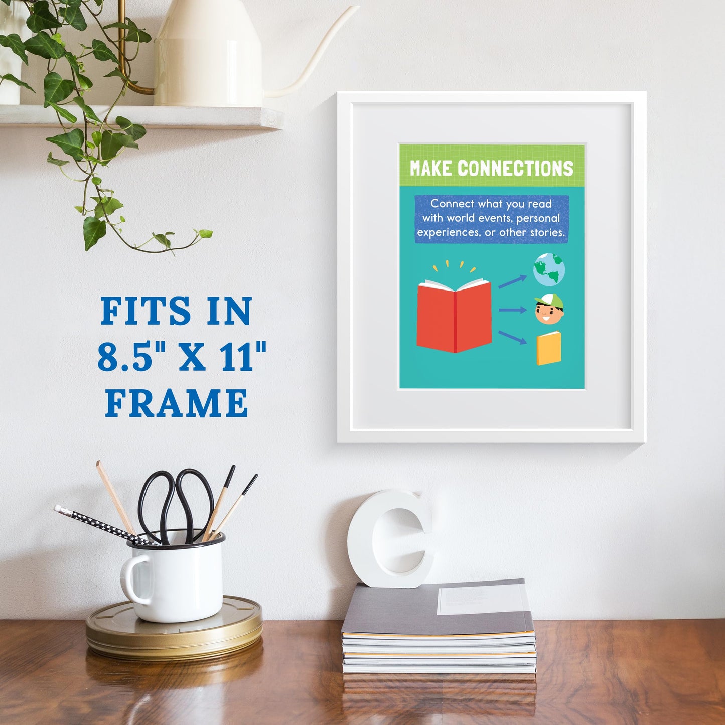 Carson Dellosa 12-Piece Reading Comprehension Strategies Posters, 8.5" x 11" Wall Decor, Classroom and Office Decorations, English Language Arts Teacher Supplies