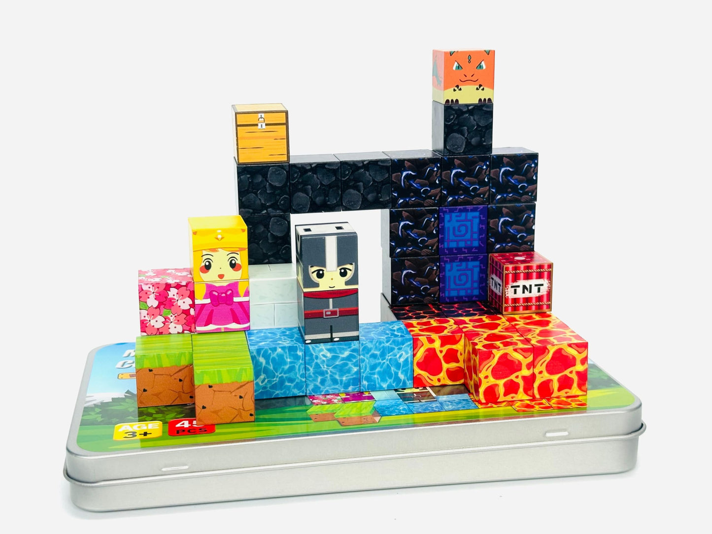 uMadeUs Magnetic Blocks Building Set - Puzzle Cubes as STEM Toys for Kids - Toddlers Sensory Construction Tiles - Ages 3+ Creative Educational Games for Boys and Girls - Magic Portal 100pc Block