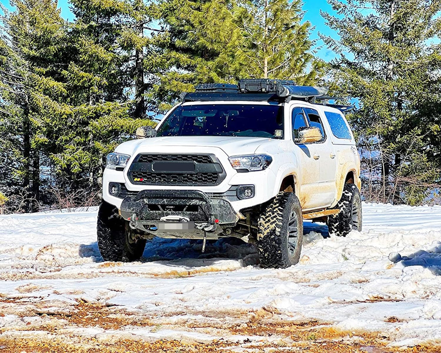 iJDMTOY Fog Light Kit - 24W High Power LED, Wide Angle SAE Flood Beam, Built-On Mounting Brackets, Compatible with Toyota Tacoma/Tundra/4Runner, White