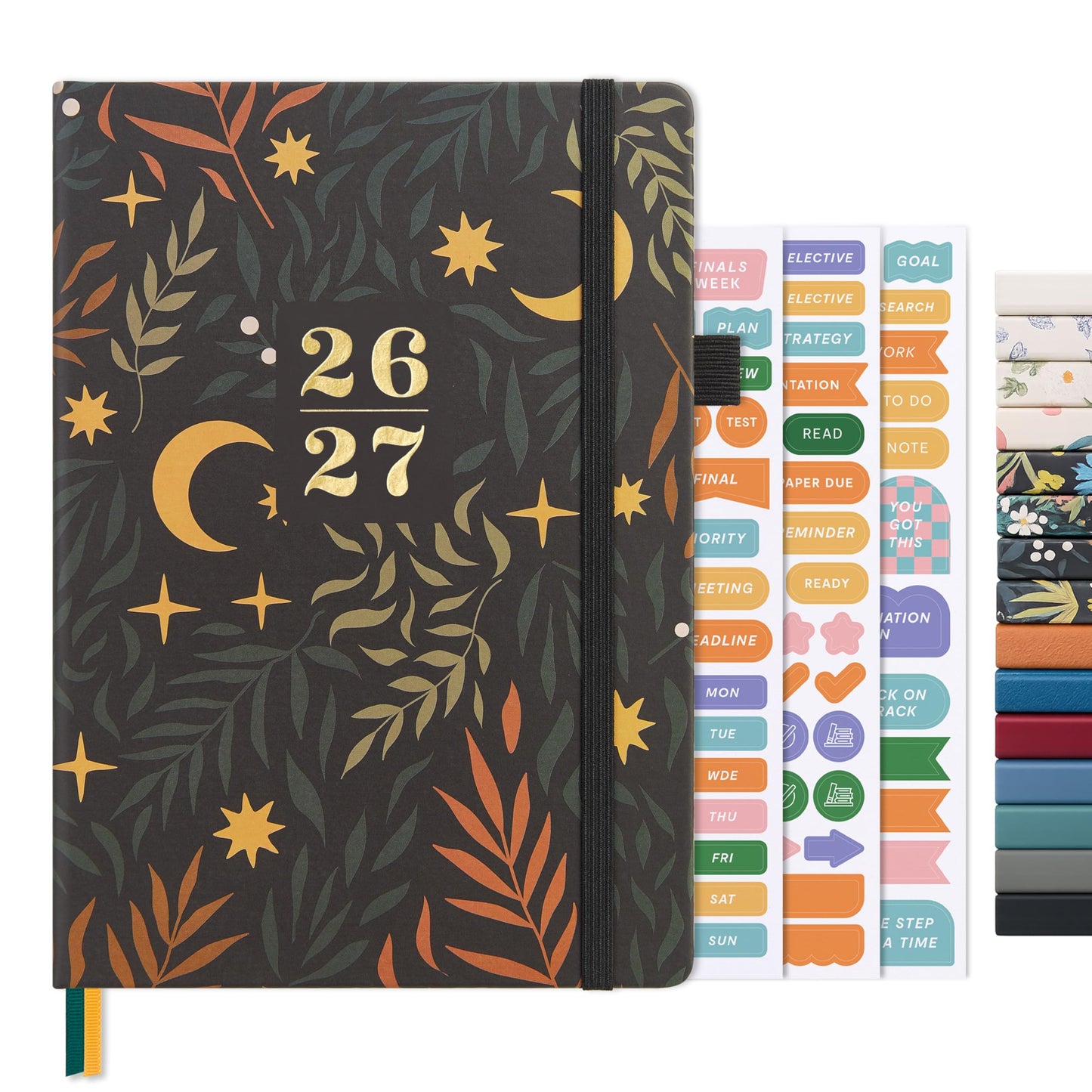 And Per Se Academic Planner 2026-2027 – Weekly & Monthly Planner, July 2026 to June 2027, A5 Leather Hardcover with Inner Pocket – Student & Teacher Organizer, 5.7" x 8"(Lunar Leaf)