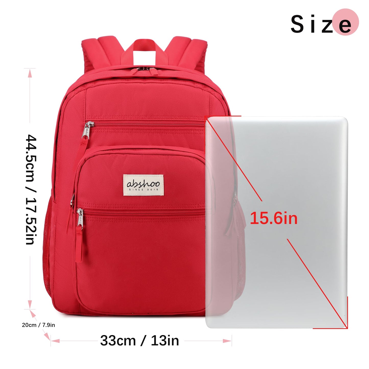 abshoo 34L Big School Backpack For College Women Girls Middle High School Teen Bookbag Travel Backpack Daypack (Red)
