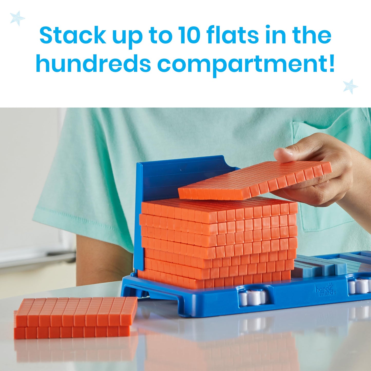 hand2mind Place Value Frame with Base Ten Blocks, Math Manipulatives Kindergarten, Montessori Math Materials, Counting Cubes, Classroom Supplies for Teacher Elementary