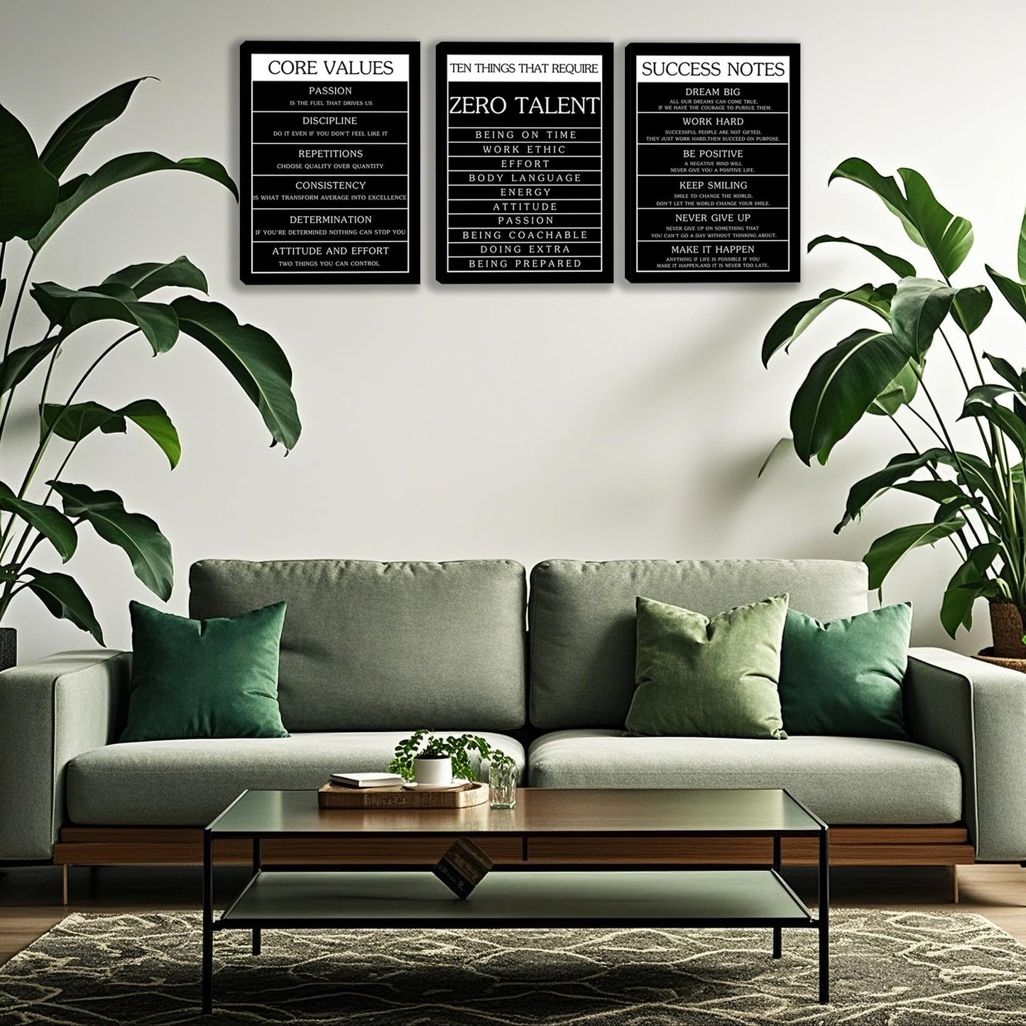 3 Panel Print Canvas Wall Art Motivational Office Wall Decor Painting Inspirational Posters Modern Inspiring Artwork for Home Living Room Bedroom Wall Decor Office Wall Art Ready to Hang - 36"Wx 16"H