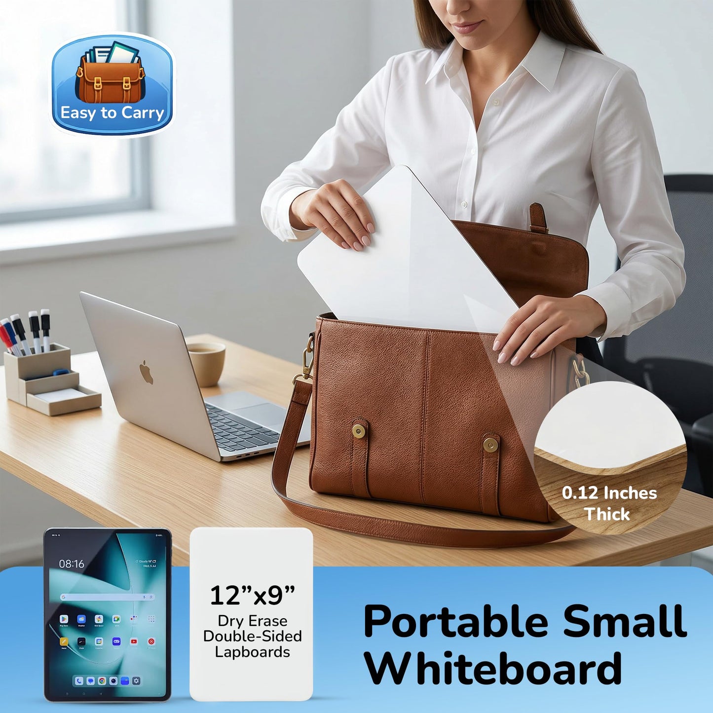 26 Pack Dry Erase Lapboards 12" x 9" - Double Sided Small Dry Erase Boards with 26 Markers & Erasers - Bulk Mini White Boards for Students, Kids, Teachers & School - Classroom Whiteboard Supplies