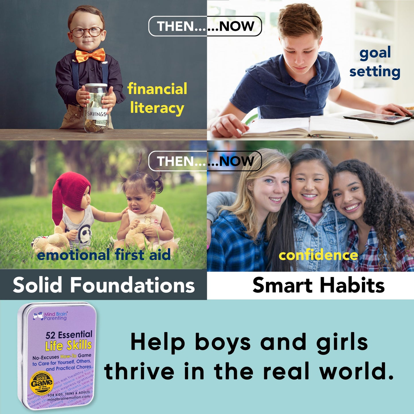 Mind Brain Emotion 52 Essential Life Skills: No-Excuses Game to Teach Kids, Teens & Adults How to Care for Self & Chores, Practical Solution for Responsible Boys, Confident Girls, Happy Family