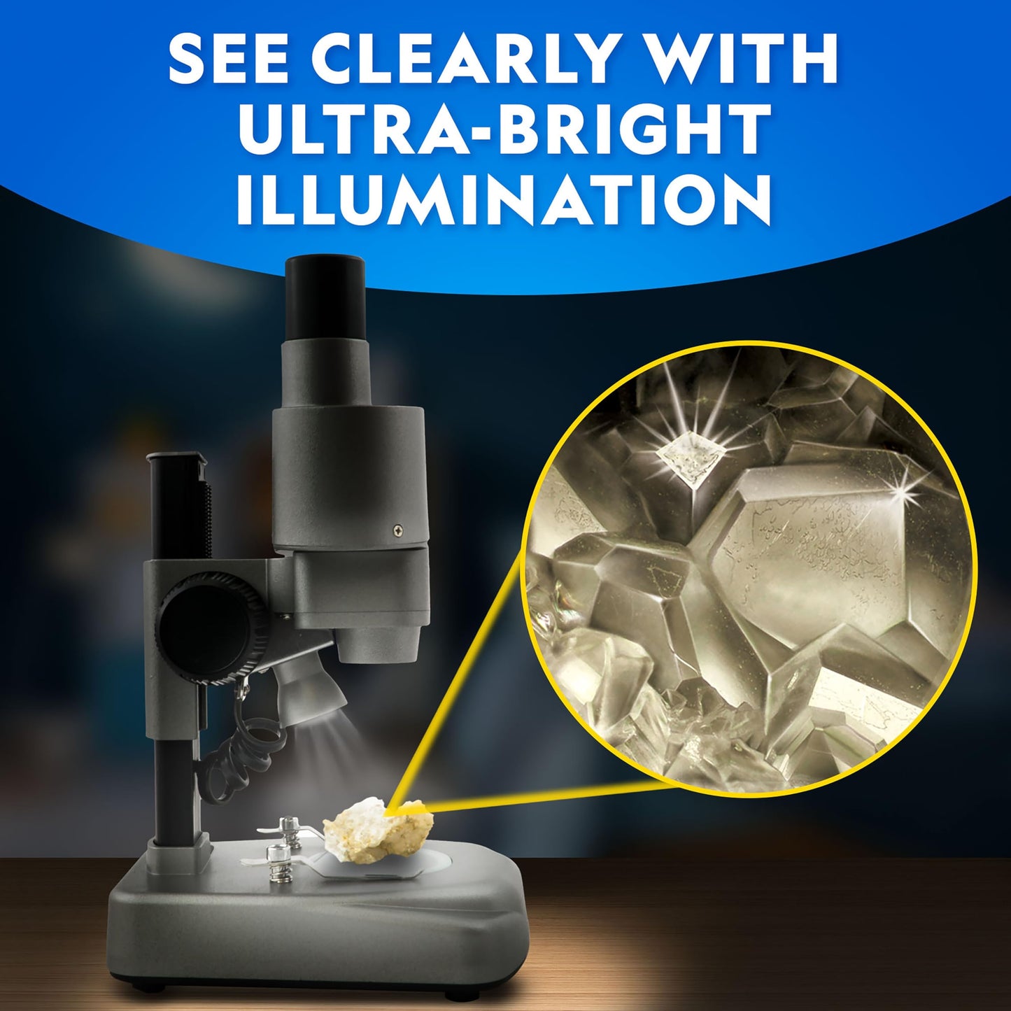 National Geographic Dual LED Kids Microscope - 50+ pc Science Kit with 10 Prepared Slides & 10 DIY Blank Slides, Biology Experiment Activity, Microscope Kit for Kids 8-12 (Amazon Exclusive)