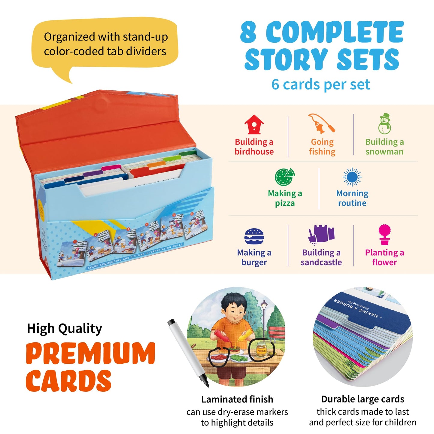 Sequencing Cards, Picture Cards, Storytelling Cards, Speech Therapy Materials, Home School Supplies, ESL, ELL, Social Skills, Combo Set